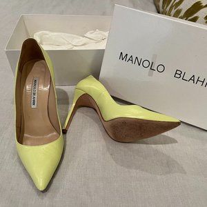 Manolo Blahnik Lime Green BB Pumps 105mm
